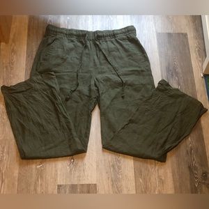 Khaki Linen Pants w/Pockets
